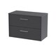image 1 of Balterley Winshill Contemporary 2 Drawer Wall Hung Vanity Unit with Worktop, Woodgrain Dark Grey, 800mm