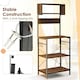 image 6 of COSTWAY Kitchen Bakers Rack Microwave Stand w/Power Outlet