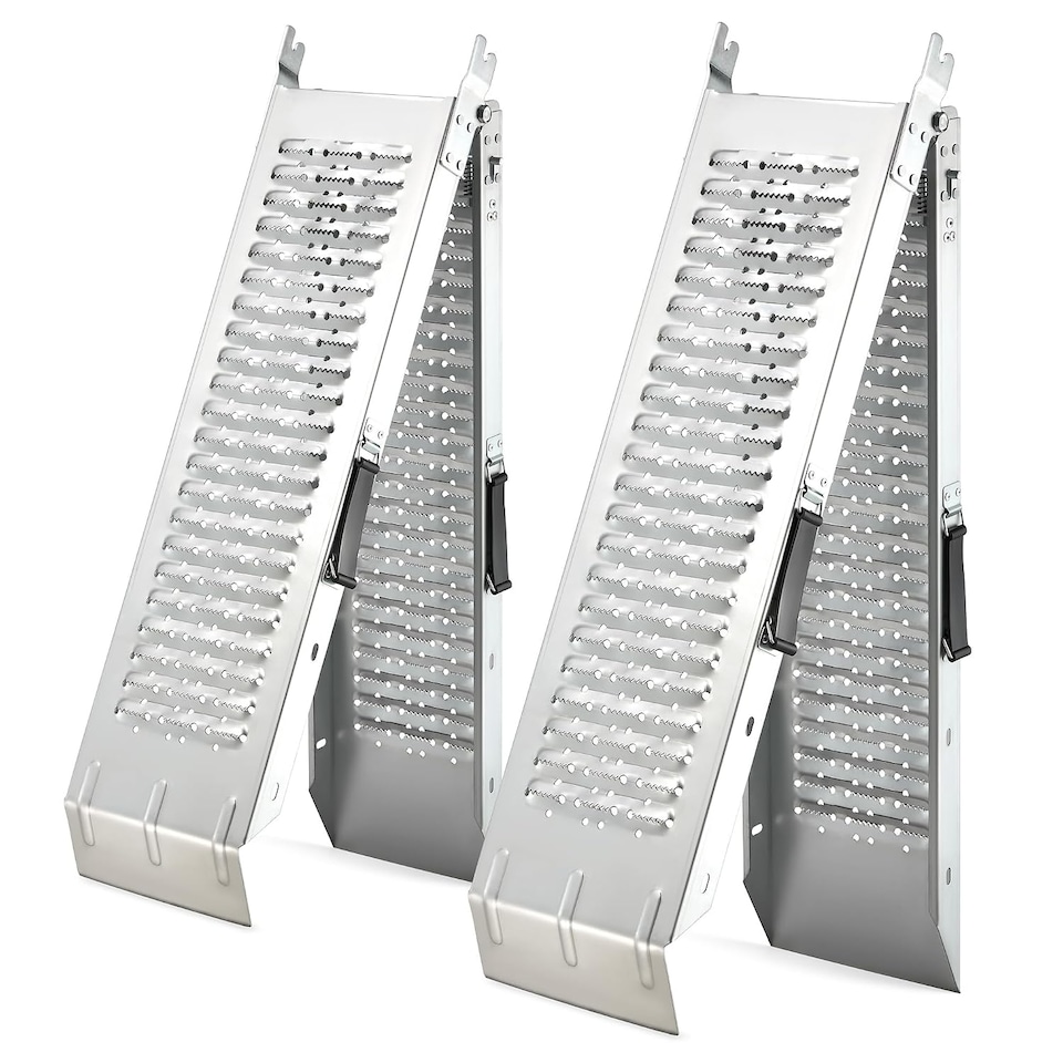 image 1 of VonHaus Loading Ramp - 2 Van Ramps Heavy Duty - Folding Slope for Van, Motorbike, Quad Motorcycle - Portable Galvanised Steel Loading Rampway- 400kg Max Loading - H168 x W25 x D8cm