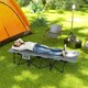 image 2 of Outsunny Camping Bed for Adults with Cushion, Headrest, Side Pocket, Grey 