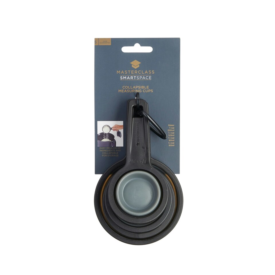 image 1 of MasterClass Measuring Cup Set Black Collapsible 4 Piece Black