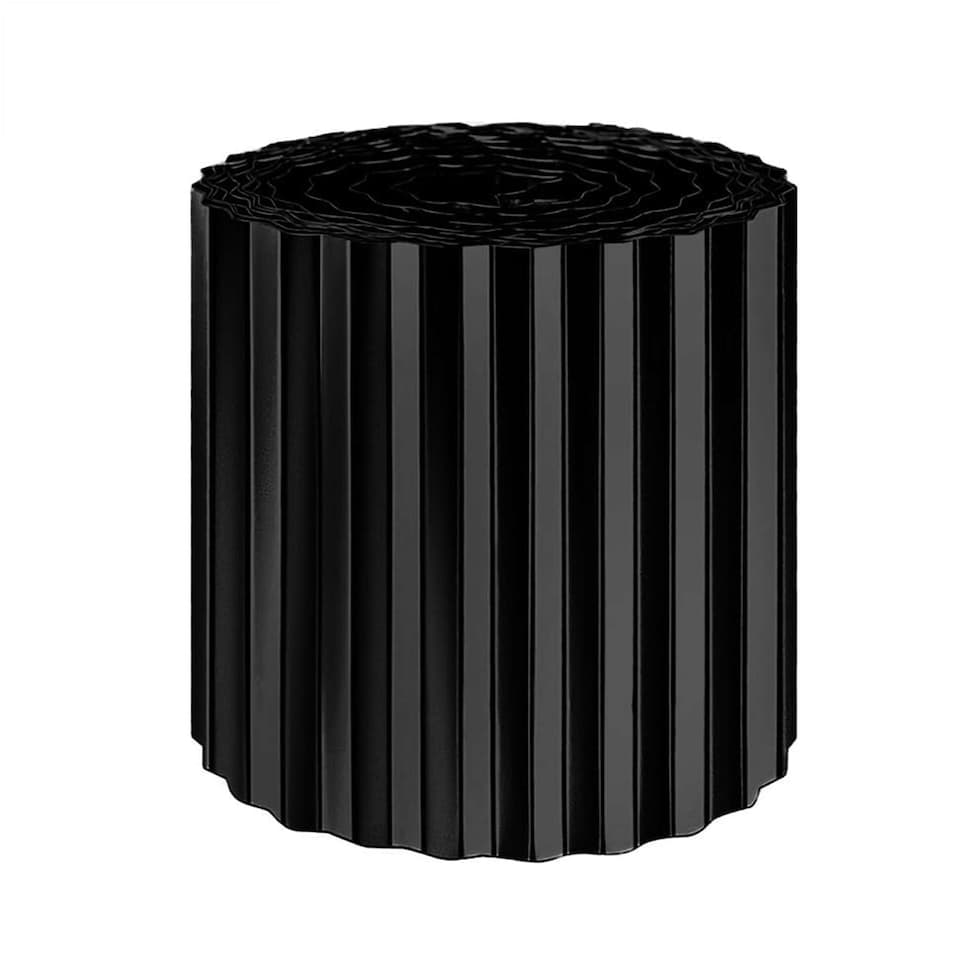 image 1 of Corrugated Galvanised Steel Metal Garden Border Roll | Black | Black | 5m | 1