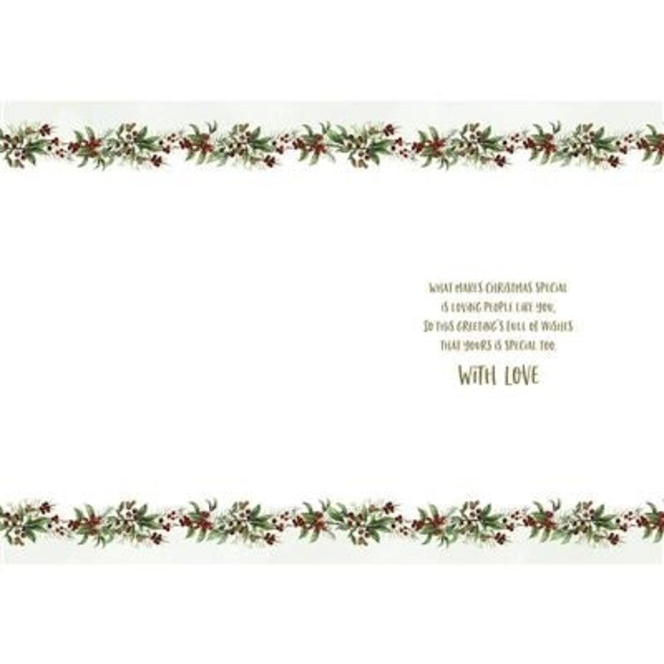 image 1 of Wreath Design Open Christmas New Year Card