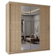 image 1 of Sliding Wardrobes 4U Modern Panelled Mirror Sliding Wardrobe – 120cm to 203cm, White, Black, Grey, Oak | Brown | Oak 150cm
