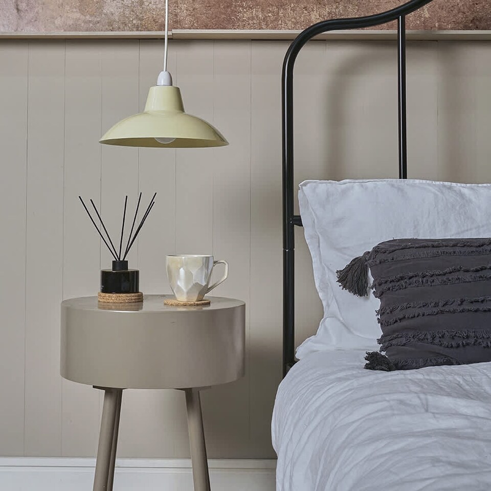 image 1 of ValueLights Civic Metro Cream Ceiling Pendant Shade & Bulb | Cream