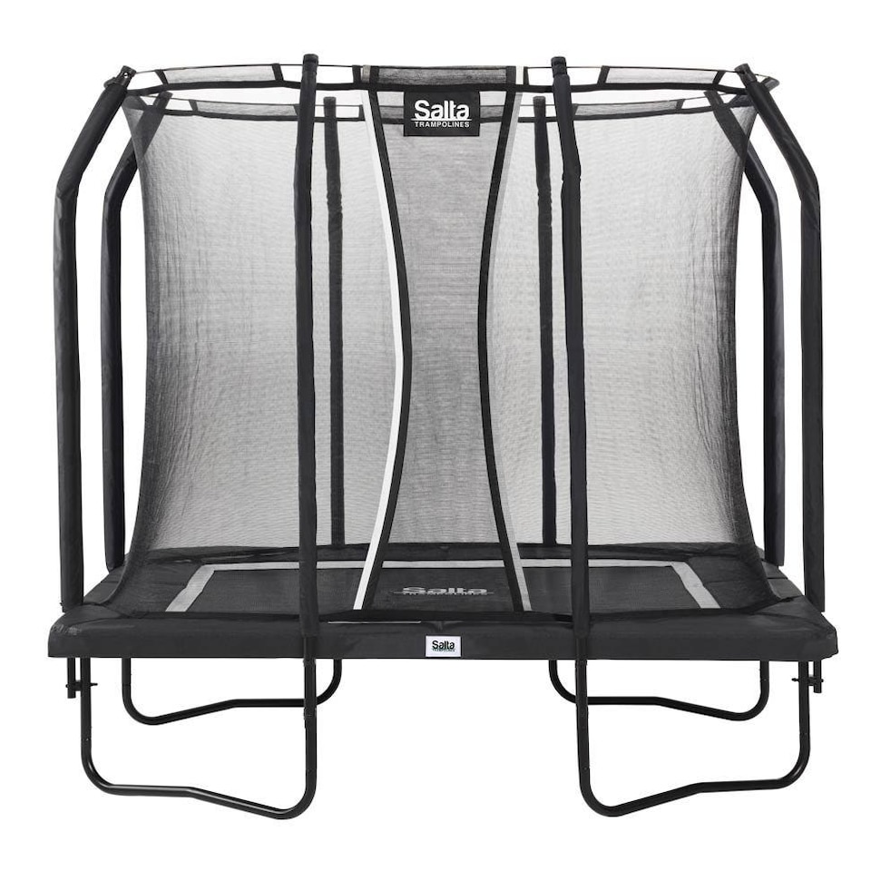 image 1 of 7ft x 5ft Salta Black Rectangular Premium Trampoline with Enclosure
