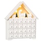 image 1 of HOMCOM 24Drawer Christmas Advent Calendar, Wooden LightUp Traditional Decoration, Adults Kids Countdown Holiday House w Lights Handle White