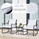 image 7 of Outsunny Rattan Bistro Set, 3 Pieces Wicker Garden Furniture Set with Rocking Chairs and Round Glass Top Coffee Table, Small Balcony Furniture with Cushions for Outdoor, Porch, Brown