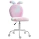 image 6 of HOMCOM Armless Desk Chair Bunny Vanity Chair with Swivel Wheels Colourful Multi