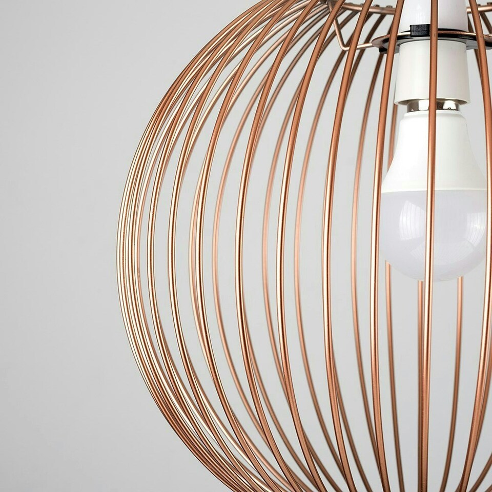 image 1 of ValueLights Faraday Pair of Copper Ceiling Pendant Shade
