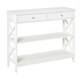 image 6 of HOMCOM Console Table Side Desk Shelves Drawers Open Top X Support Hallway White White | White