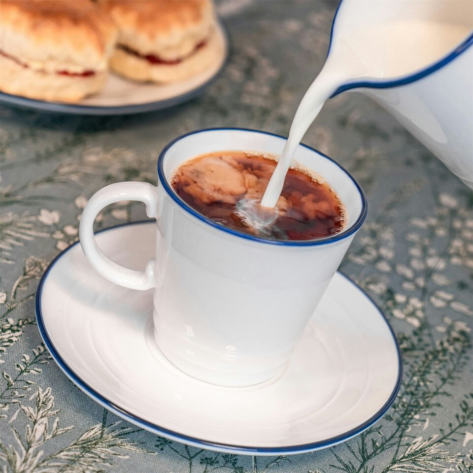 image 1 of Nicola Spring White Farmhouse Teacup Saucers - 16cm - Pack of 6 White