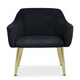 image 1 of Interiors by Premier Black Velvet Dining Chair, Mid-Century Modern Velvet Dining Chair, Stylish Black and Gold Dining Chair Black
