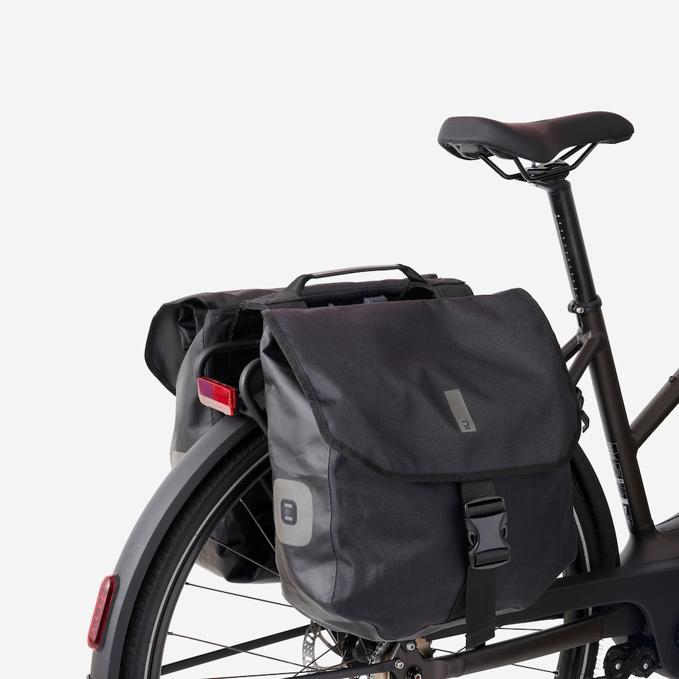 image 1 of Decathlon 540 Waterproof Double Pannier Rack Bike Bags 2x20L