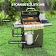 image 6 of Outsunny 4+1 Burner Gas BBQ Grill with Clear View Lid, Thermometer, Black