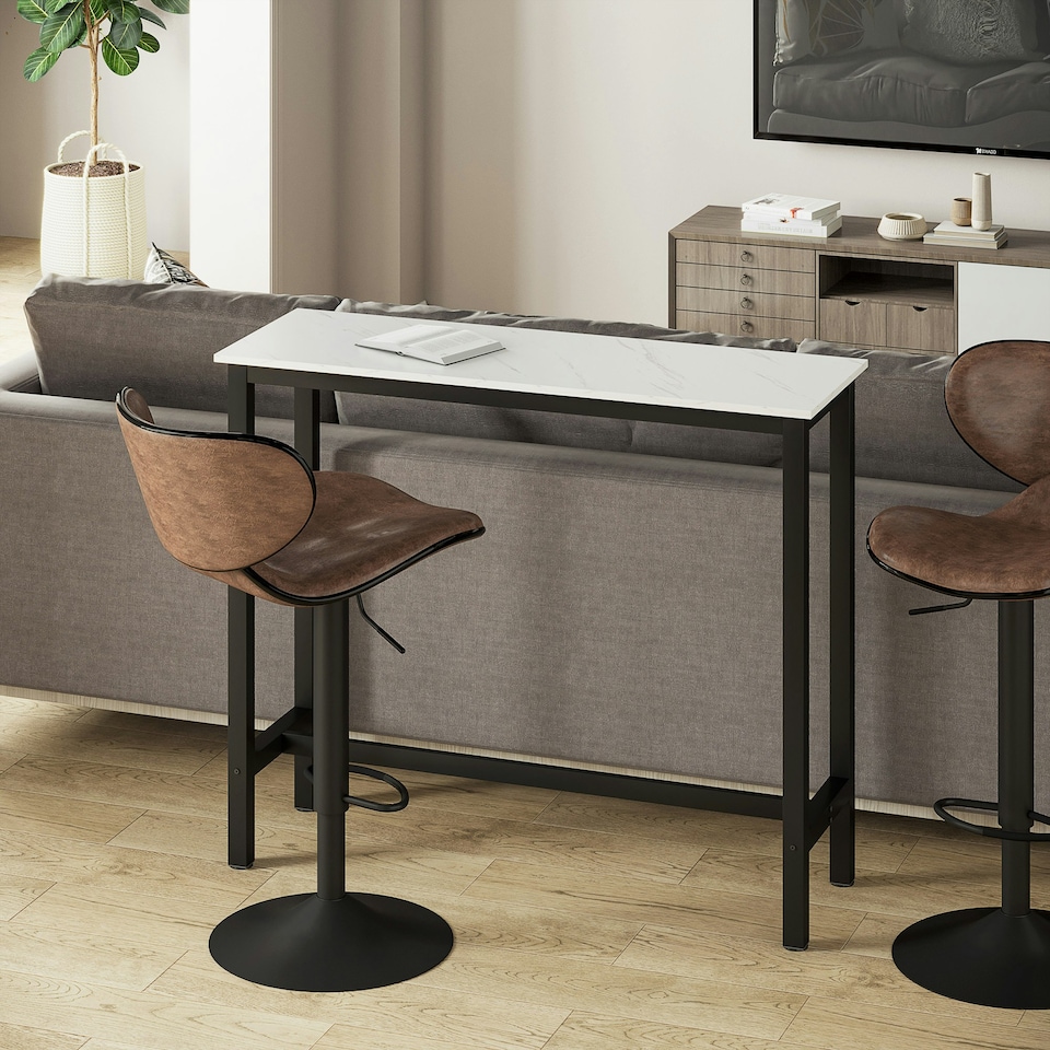 image 1 of HOMCOM Bar Table Coffee Table with Adjustable Footpads for Breakfast Dining