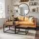 image 8 of 2PC Industrial Square Nesting Coffee Tables Rustic Brown Brown