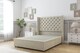 image 1 of Sloomy Dior Cream Plush Divan Bed Base No Drawers With 54 Inch Wingback Headboard | Cream | Cream | Small Double | 1
