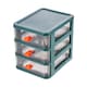 image 1 of Living and Home 3-Tier Stationery Cosmetic Storage Box Drawer, Green | Green