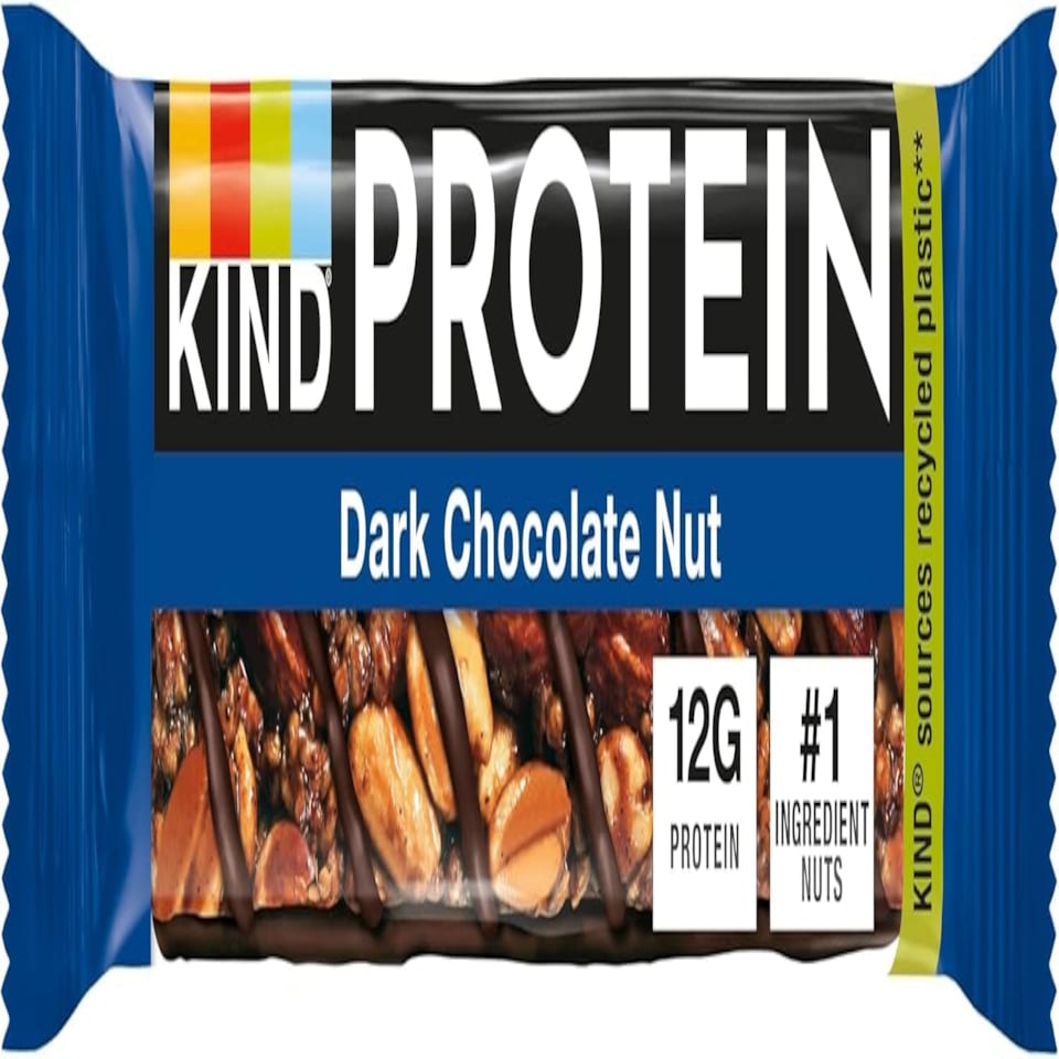 image 1 of KIND Protein Bars, Gluten Free Snack, Dark Chocolate Nut, High Fibre, Source of Protein, No Artificial Colours, Flavours or Preservatives, Multipack 12 x 50g
