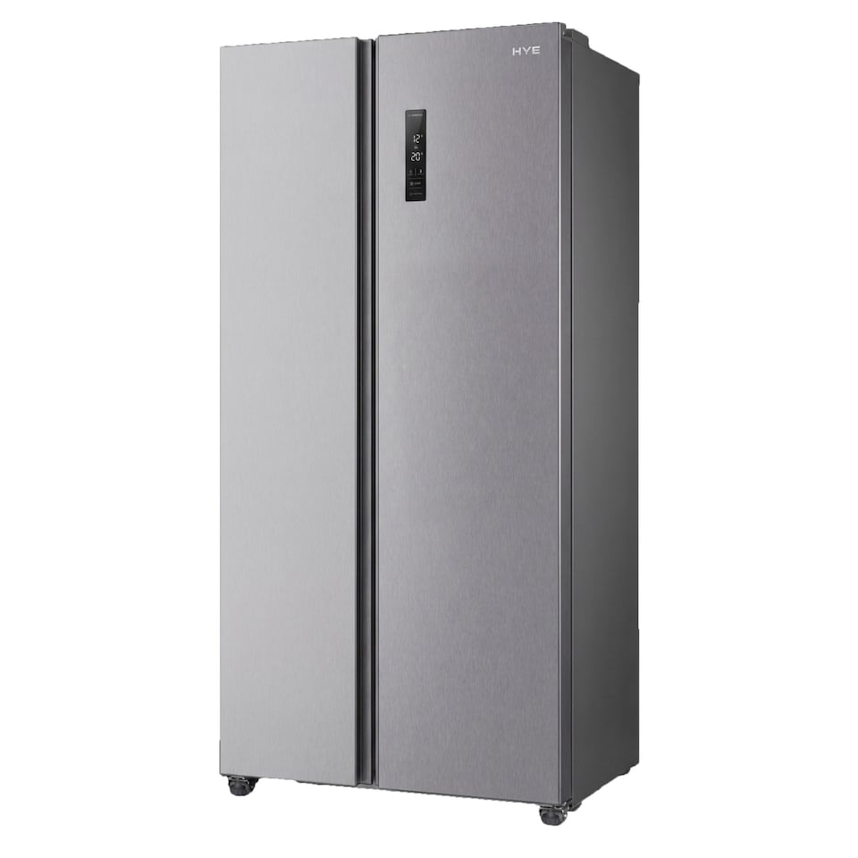 image 1 of HYE 442 Litre No Frost American Fridge Freezer, 91cm, Silver - RF01AM442S01