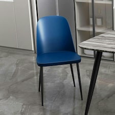 Core Products Pair of Aspen Blue Duo Plastic Chairs - Black Metal Legs Blue