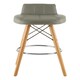 image 1 of Interiors by Premier Grey Leather Effect Bar Stool, Comfortable Seating Faux Leather Bar Stool, Space-Saver Leather Kitchen Stool