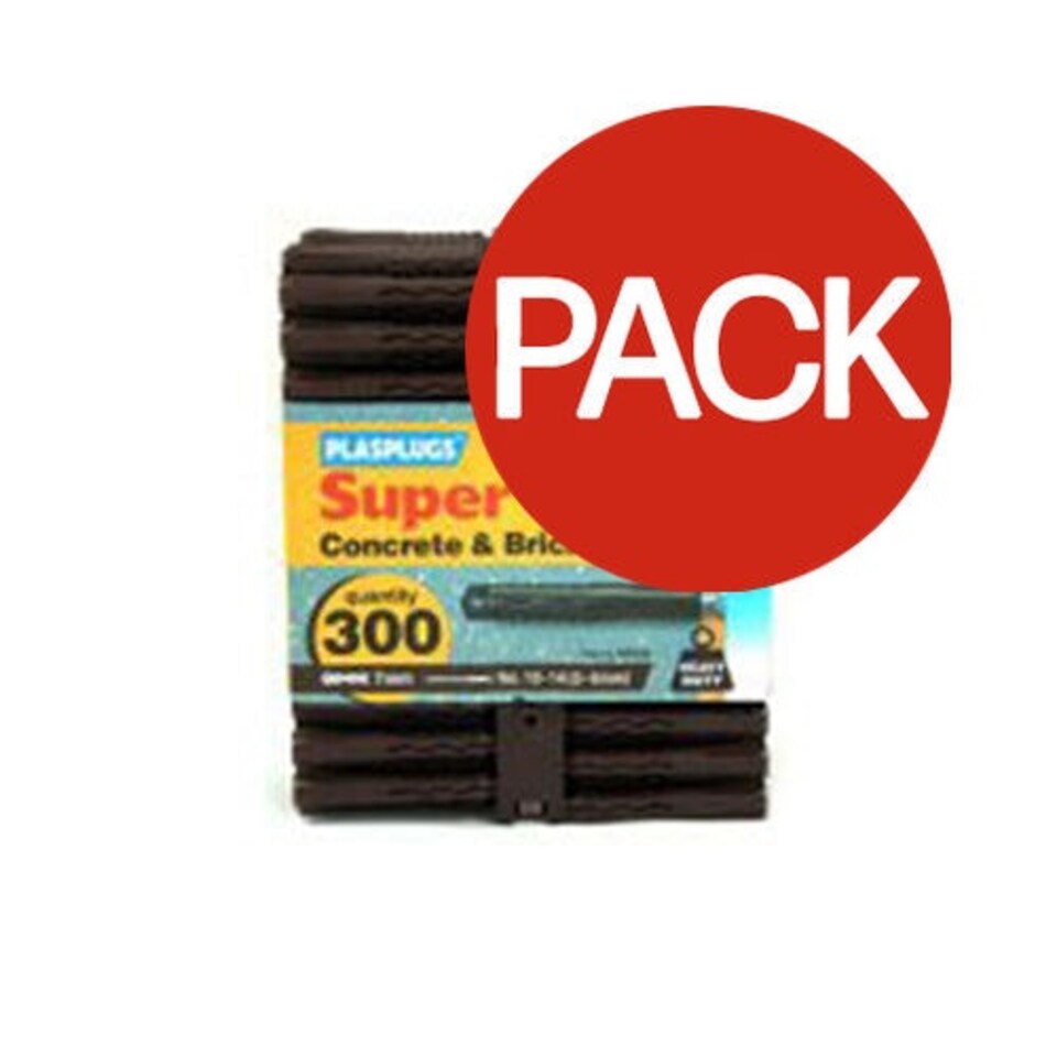 Plasplugs Supergrip Wall Plugs (Pack of 300) - Brown - One Size