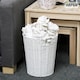 image 2 of White Resin Round Waste Paper Bin – Strong Woven Storage Basket Rubbish Bin for Home, Office, Hotel, Bedroom & Bathroom