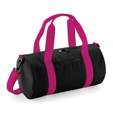 Bagbase Mini Barrel Bag - Black/Fuchsia - One Size | Black | One Size