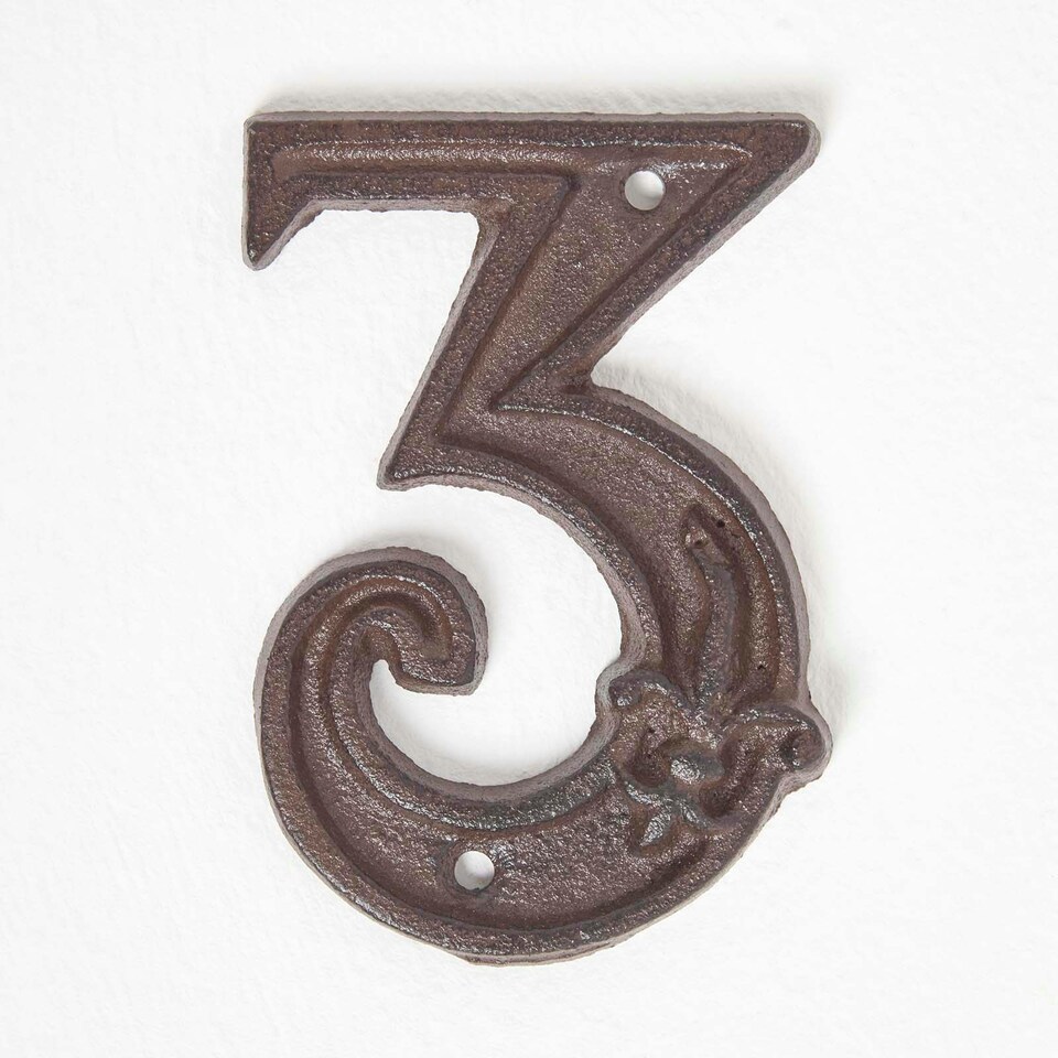 image 1 of Homescapes Cast Iron House number, 3