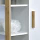 image 5 of Showerdrape Cassino Matt White & Bamboo Wall Bathroom Cabinet with Display Shelves