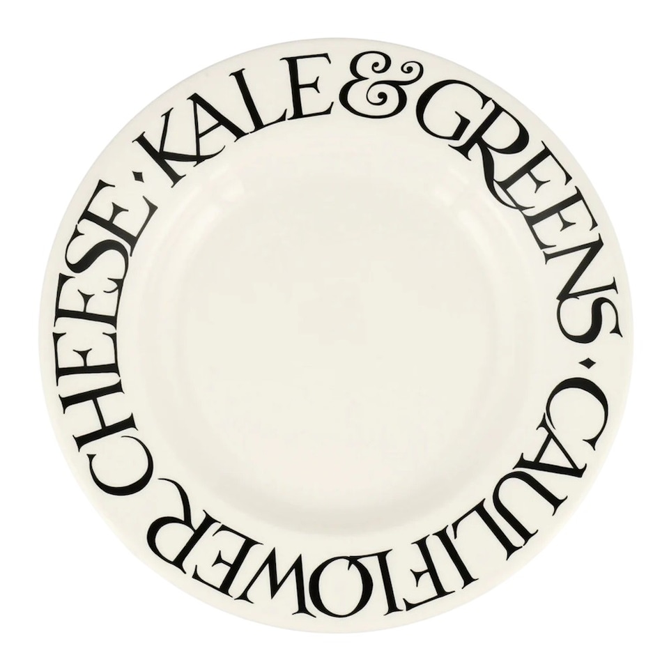 image 1 of Dinner Plate: 1 x 27cm Emma Bridgewater Dinner Plate Plate Black Toast Caulifower Cheese, Ceramic | White