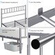 image 5 of Yaheetech 4ft6 Double Metal Bed Frame with Slatted Headboard Silver