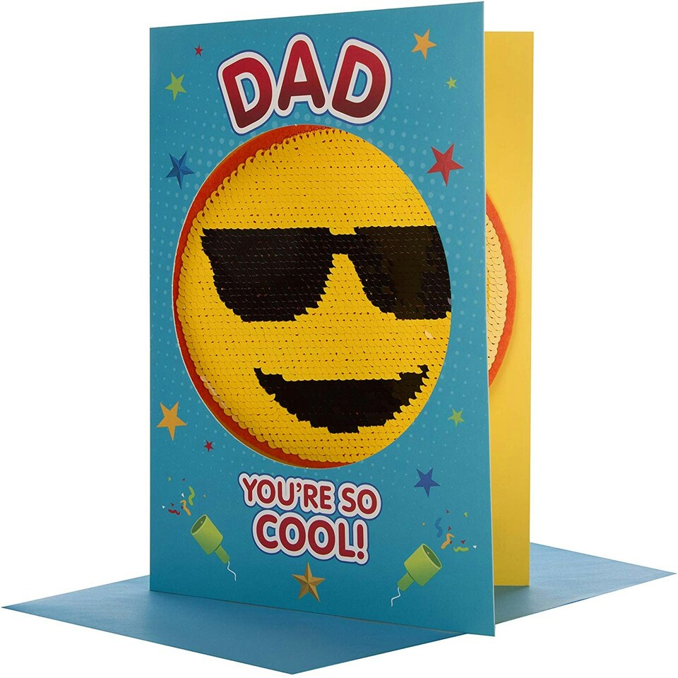 image 1 of Dad Father's Day Card 'Reversible Sequin Keepsake'
