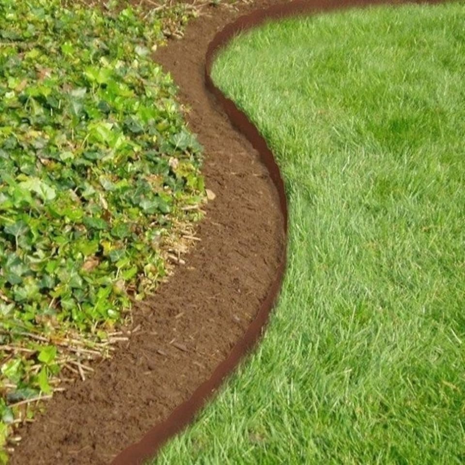 image 1 of Scalloped Top Landscape Edging Section in Bronze 91cm Brown