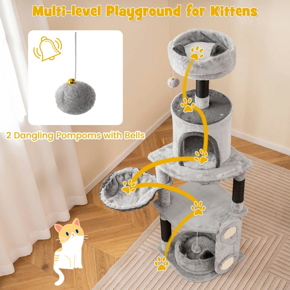 image 1 of COSTWAY Multi-level Large Cat Tree with Sisal Scratching Posts