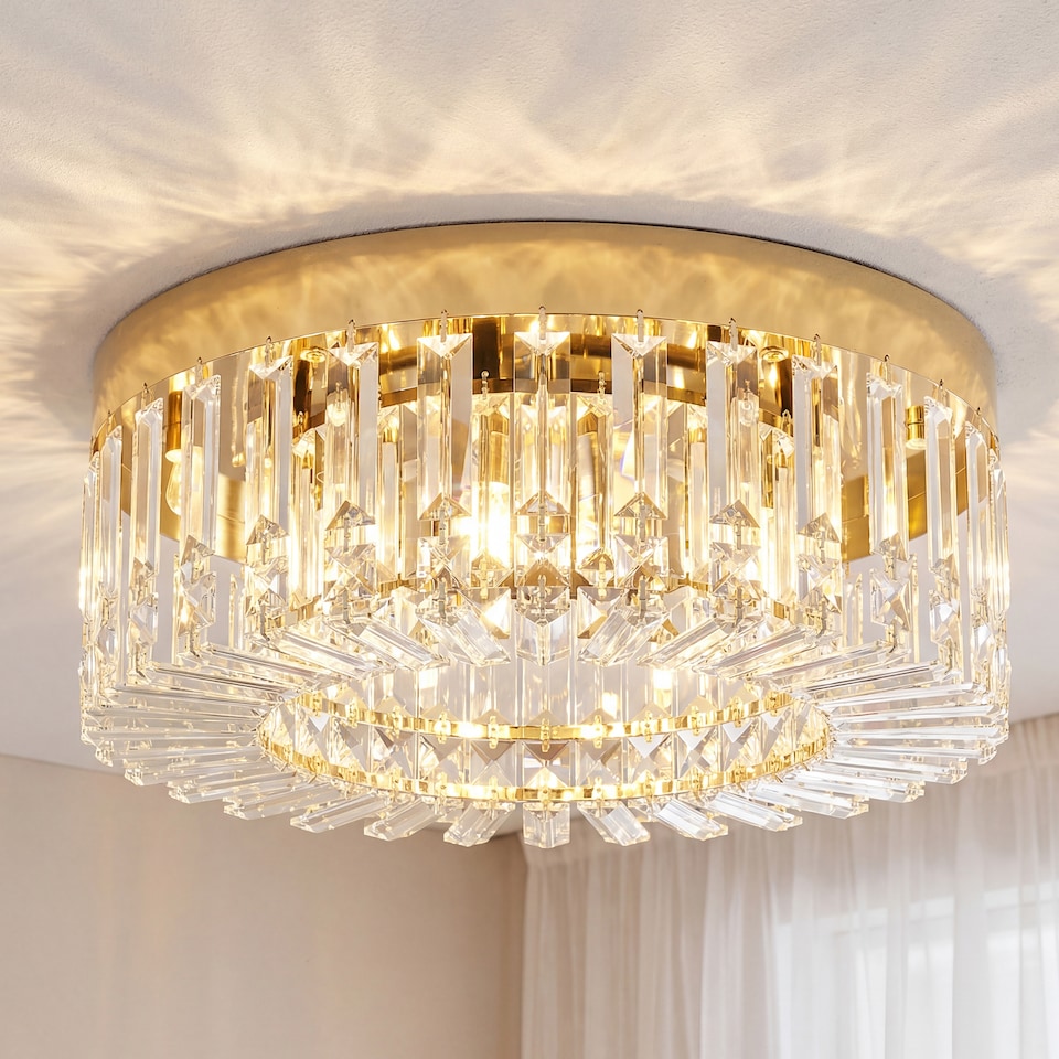 image 1 of HOMCOM Crystal Ceiling Light with 160 Crystal Pendants