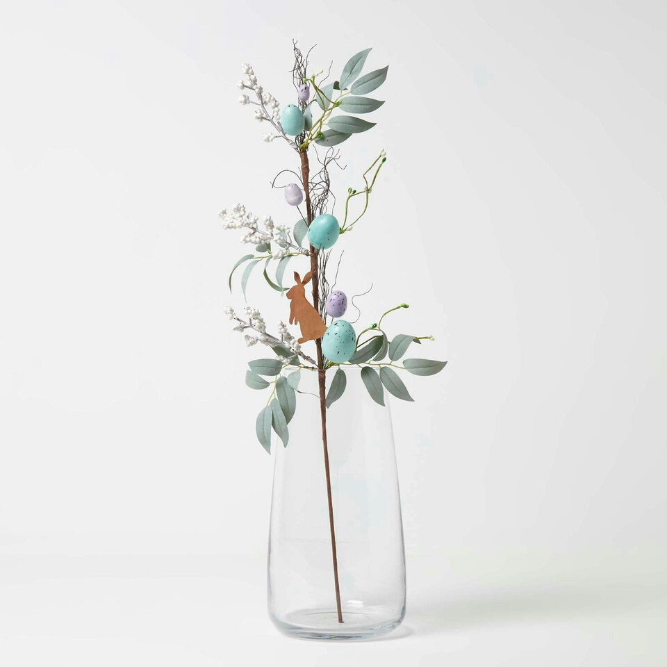 image 1 of Homescapes Easter Bunny and Artificial Foliage Stem
