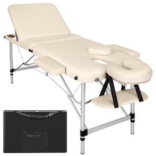 Massage Table 3-Zone Bed with Aluminium Frame and 5cm Thick Padding | Cream | beige | 1