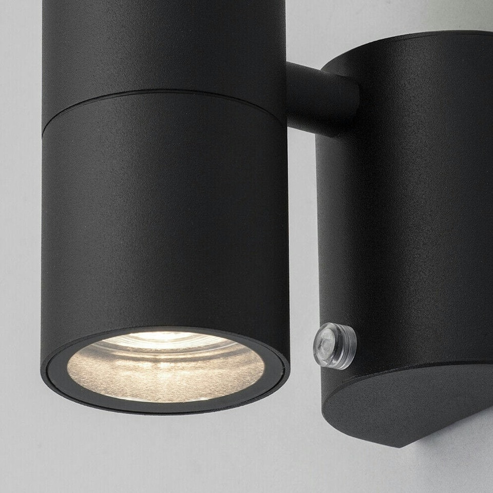 image 1 of SHARON - CGC Black Dual Outdoor Wall Spotlight With Photocell Sensor Black