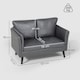image 3 of HOMCOM 2 Seater Sofa, Modern Small Sofa with Thicken Cushion, High-Resilience Foam, Rubber Wood Legs, Leathaire Upholstered Loveseat Settee for Living Room, Bedroom, Home Office, Grey | Grey | Two Seater