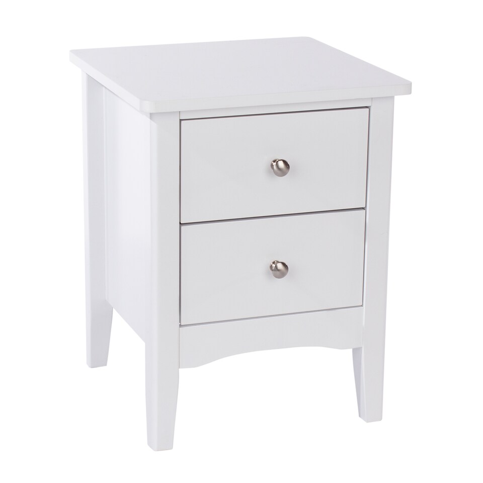 image 1 of Como 2 Drawer Petite Bedside Cabinet - Compact Shaker-Style Bedroom Storage | White | White | One Size | 1
