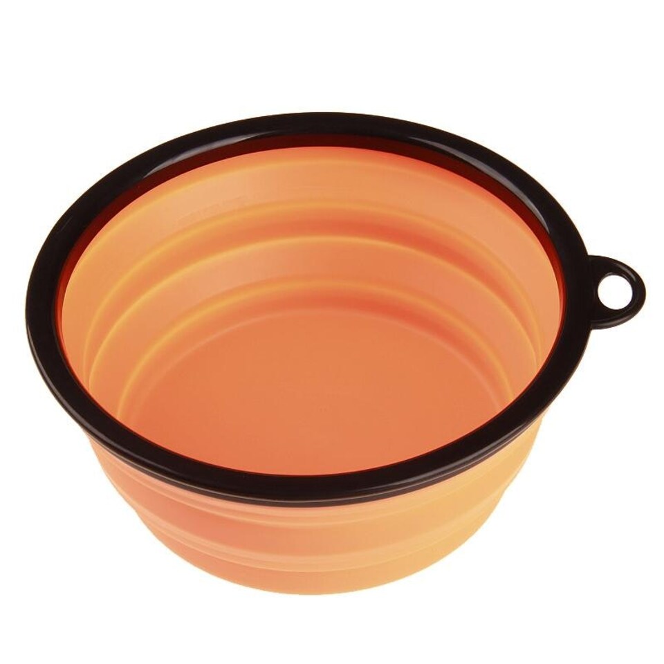 image 1 of Collapsible Silicone Bowl for Dogs - 350ml - Orange