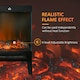 image 4 of HOMCOM 180° Charming Electric Fireplace Heater, Quiet Freestanding Stove, Black