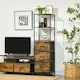 image 2 of HOMCOM Industrial Storage Cabinet with 2 Shelves 3 Fabric Drawers Rustic Brown