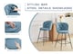 image 7 of SONARA Set of 2 Blended Woven Fabric Counter Height Bar Stools with Backrest | Blue