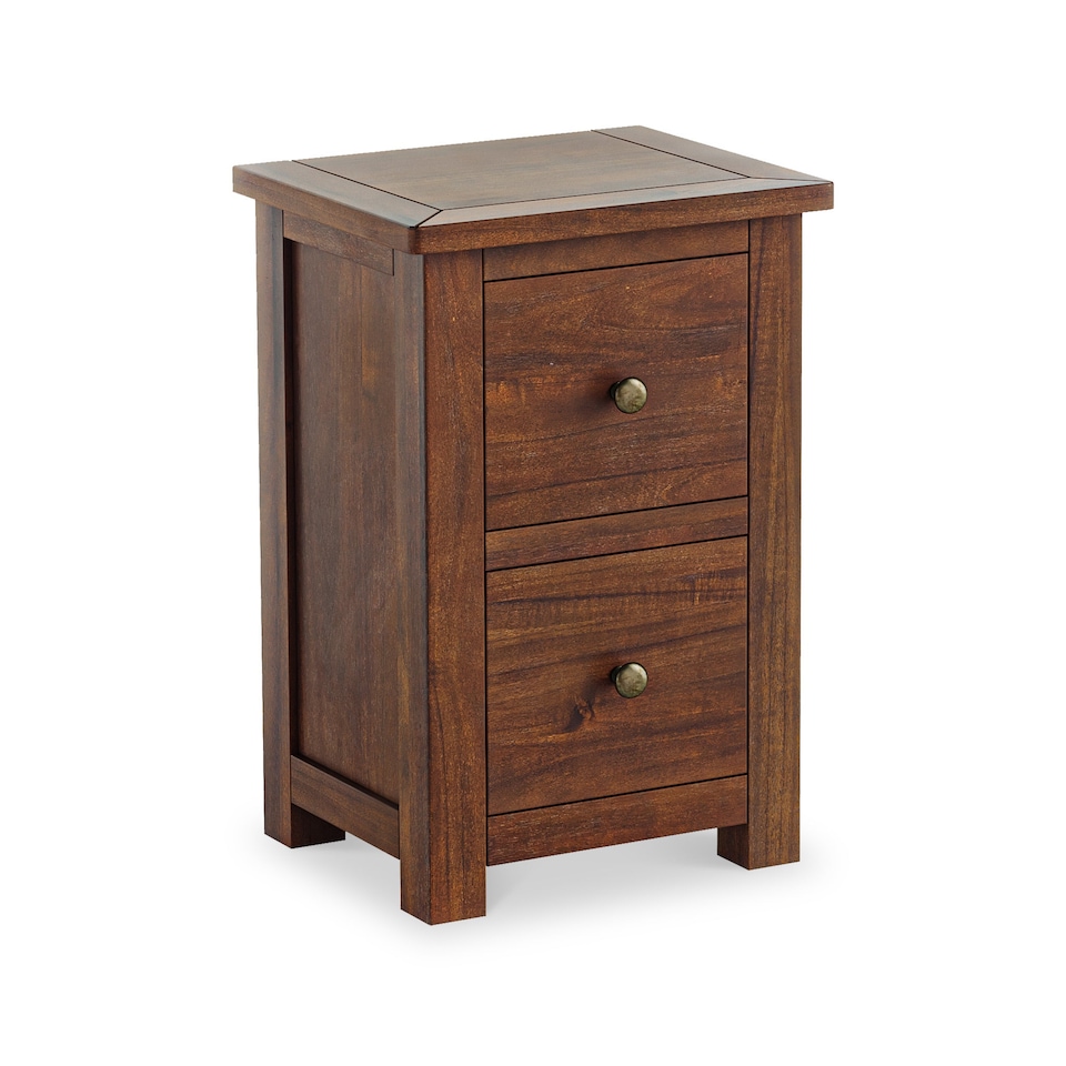 image 1 of Duchy Acacia 2 Drawer Bedside Table Brown Fully Assembled - By Roseland Furniture