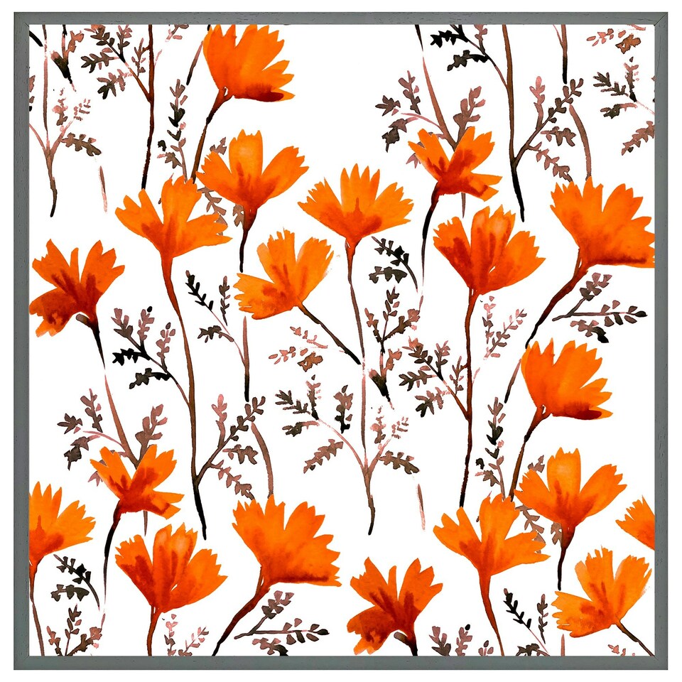 image 1 of Flowers in autumn colours (Picture Frame) Brown | M