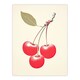 image 3 of Red Smudge Cherries On Stem Leaf Bright Pink Kitchen Black Framed Wall Art Print A4